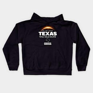 Total Solar Eclipse 2024 Odessa Texas Kids Hoodie